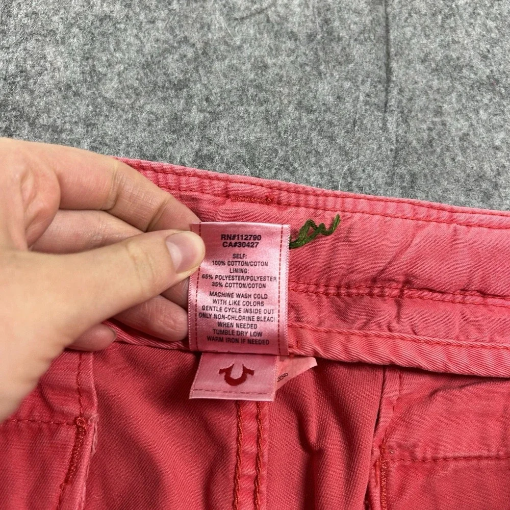 True Religion Jeans Mens 30 Straight Leg MEGRO4K32 Red Distressed Cotton